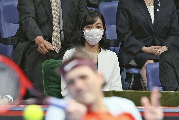 Japan's Princess Kako watches Rakuten tennis final