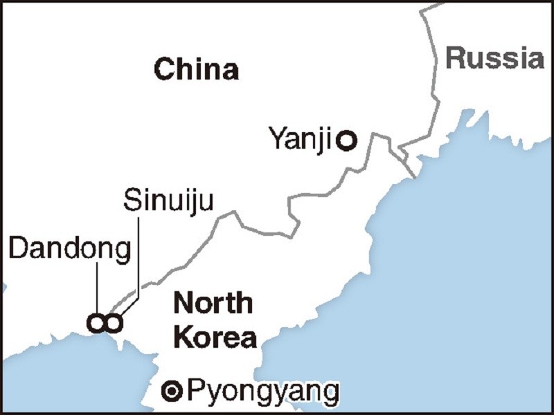 north korea china border map