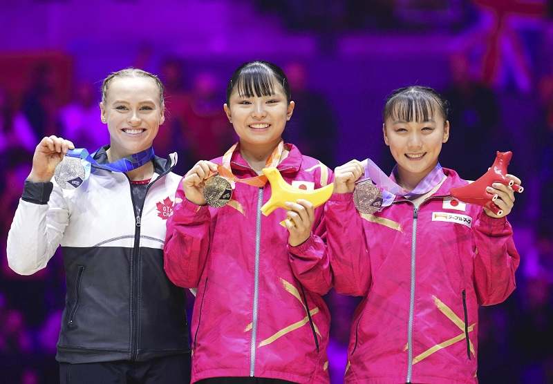 Teen Hazuki Watanabe grabs historic world gold on balance beam - The Japan  News