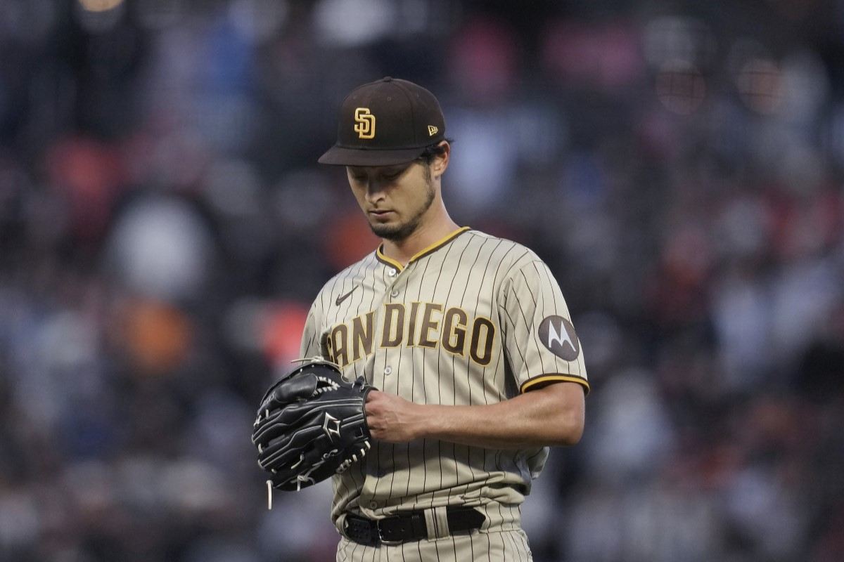 Yu Darvish of the San Diego Padres pitches against the Washington