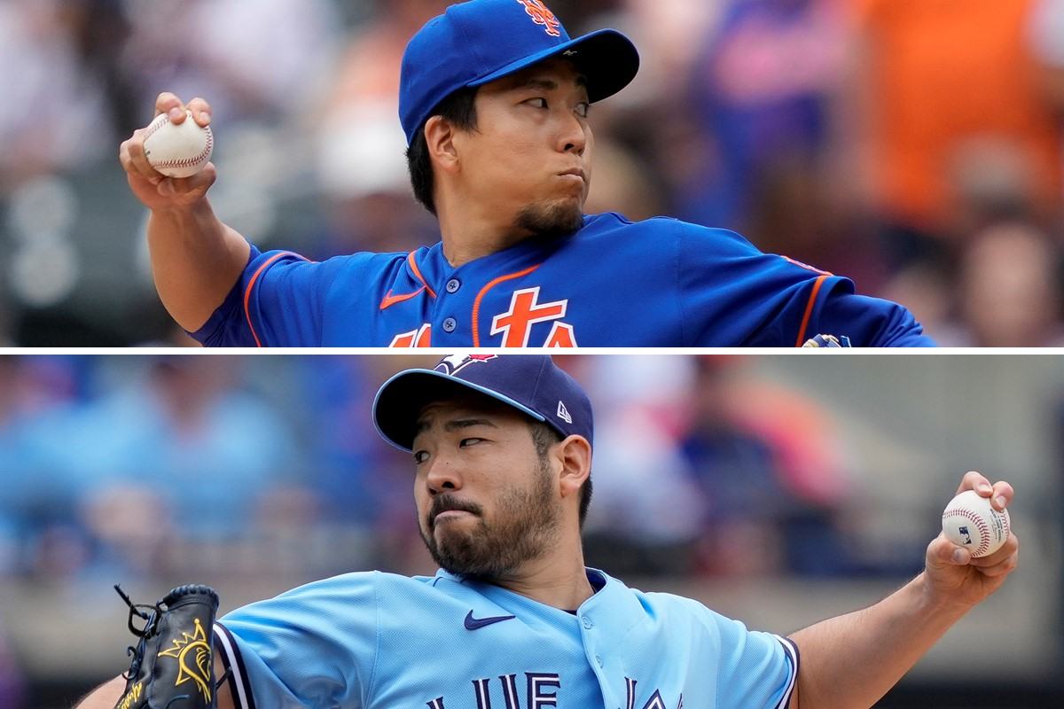 New York Mets starting pitcher Kodai Senga, from Japan, throws