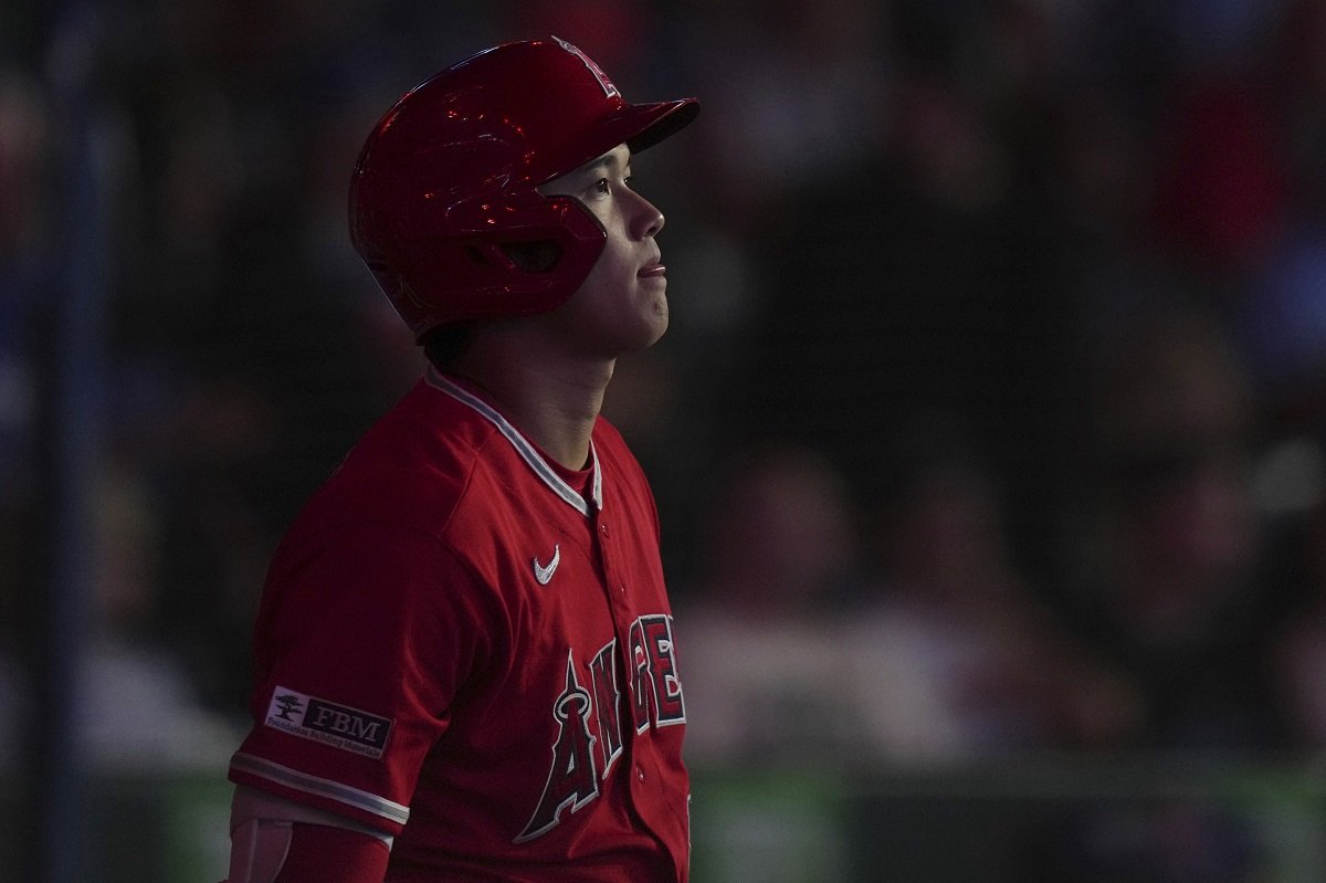 The Los Angeles Angels pose for the team photo before the Major League Baseball  game at