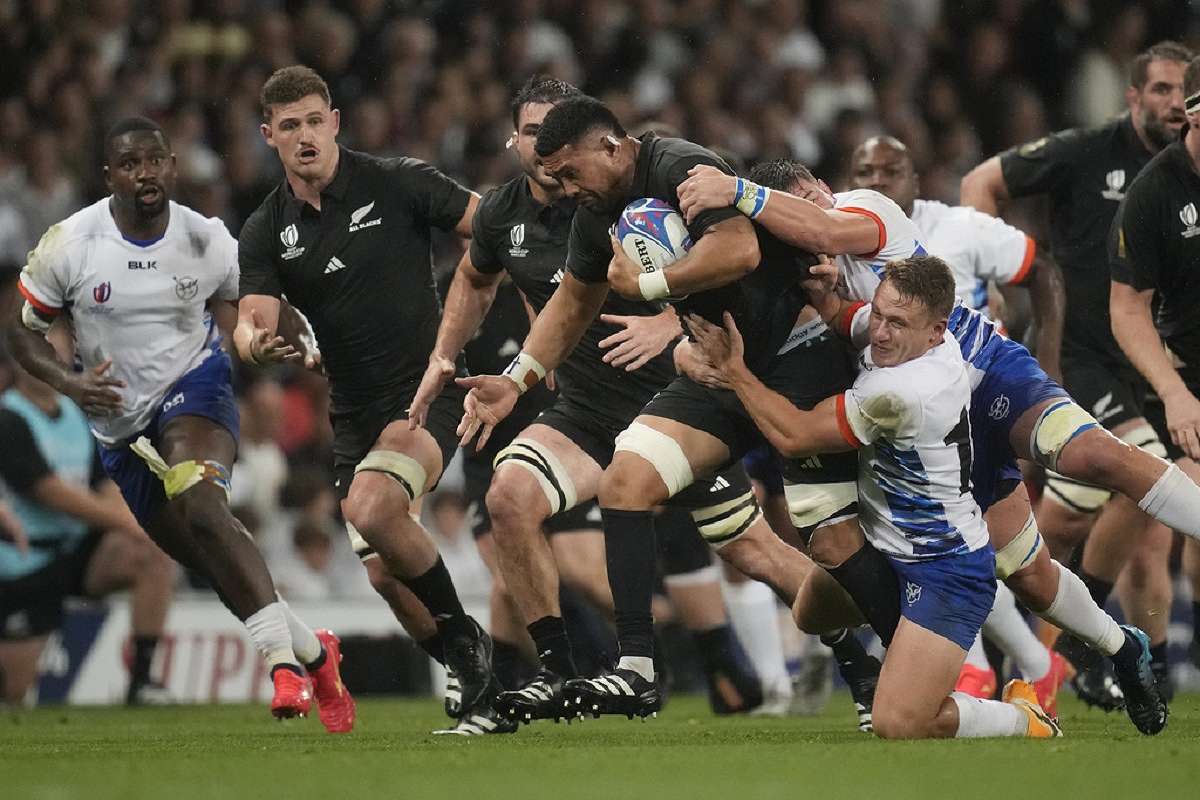 All Blacks Score 11 Tries in Big Win over Namibia Blemished by First Rugby  World Cup Red Card - The Japan News