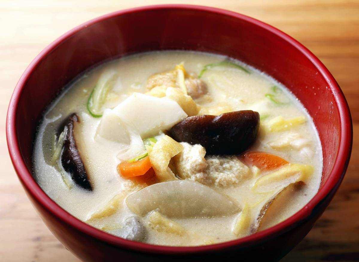 Japanese Kasujiru Soup with Hearty Ingredients Perfect for Warming Body During Cold Winter