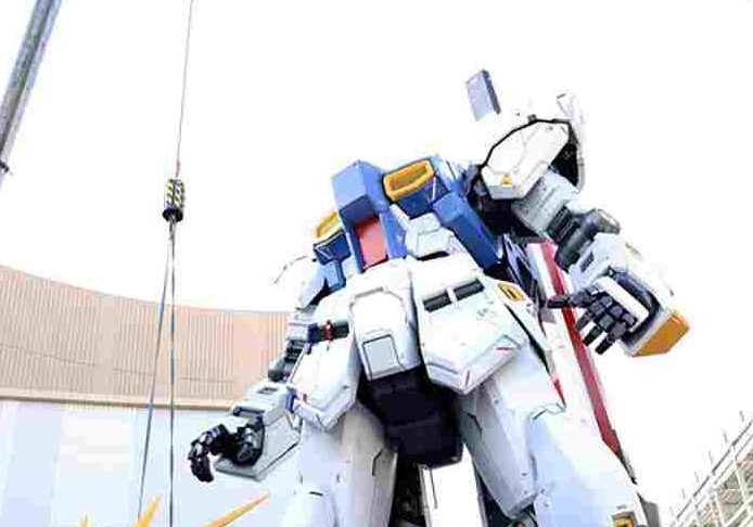 25-meter-high Gundam statue nearing completion - The Japan News